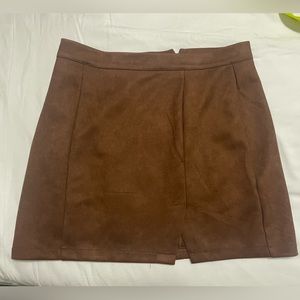 Brown suede skirt